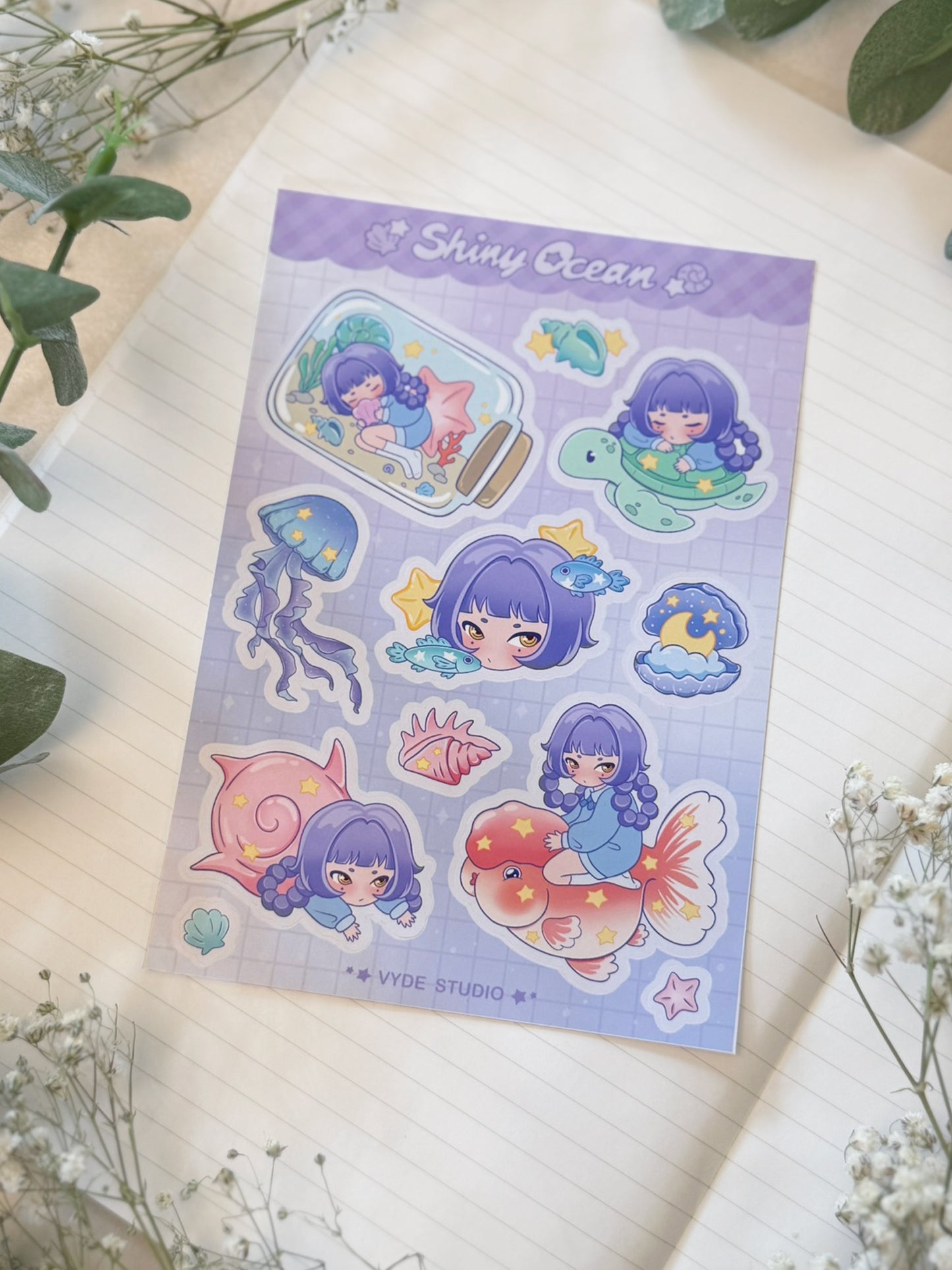 Shiny Ocean Sticker Sheet